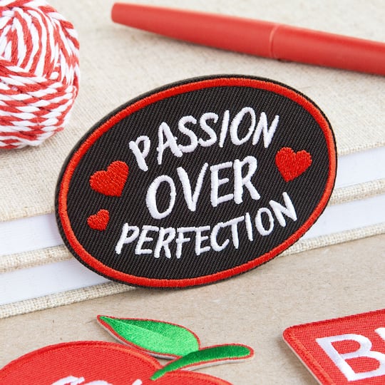 Passion Over Perfection Embroidered Iron-On & Adhesive Patch by Make Market®